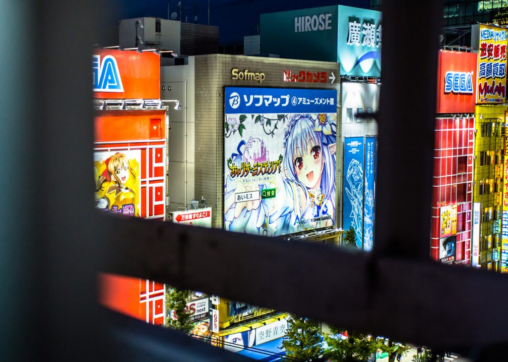 Rooftop photograph taken in Akihabara at night