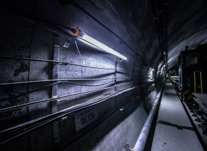 Image taken underground of the Hong Kong Metro under construction.
