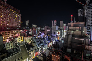 Buildings at night in Shinjuku