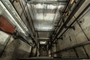 Elevator shaft in a slaughterhouse, taken during urbex in Hong Kong