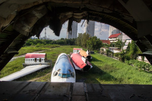 Rear section of an abandoned Boeing 747 in Bangkok, Thailand