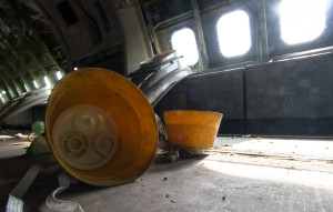 Oxygen mask in an abandoned airplane in Bangkok