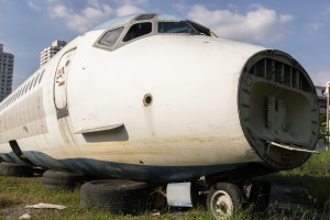 Nose section of an abandoned jet in Bangkok