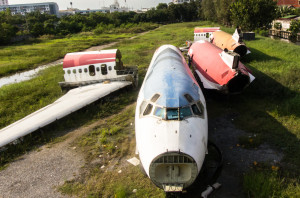 Abandoned planes taken during an urbex in Bangkok, Thailand
